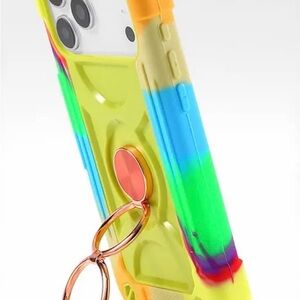 Multicolor Phone Case with double Ring Holder iPhone 17 Pro